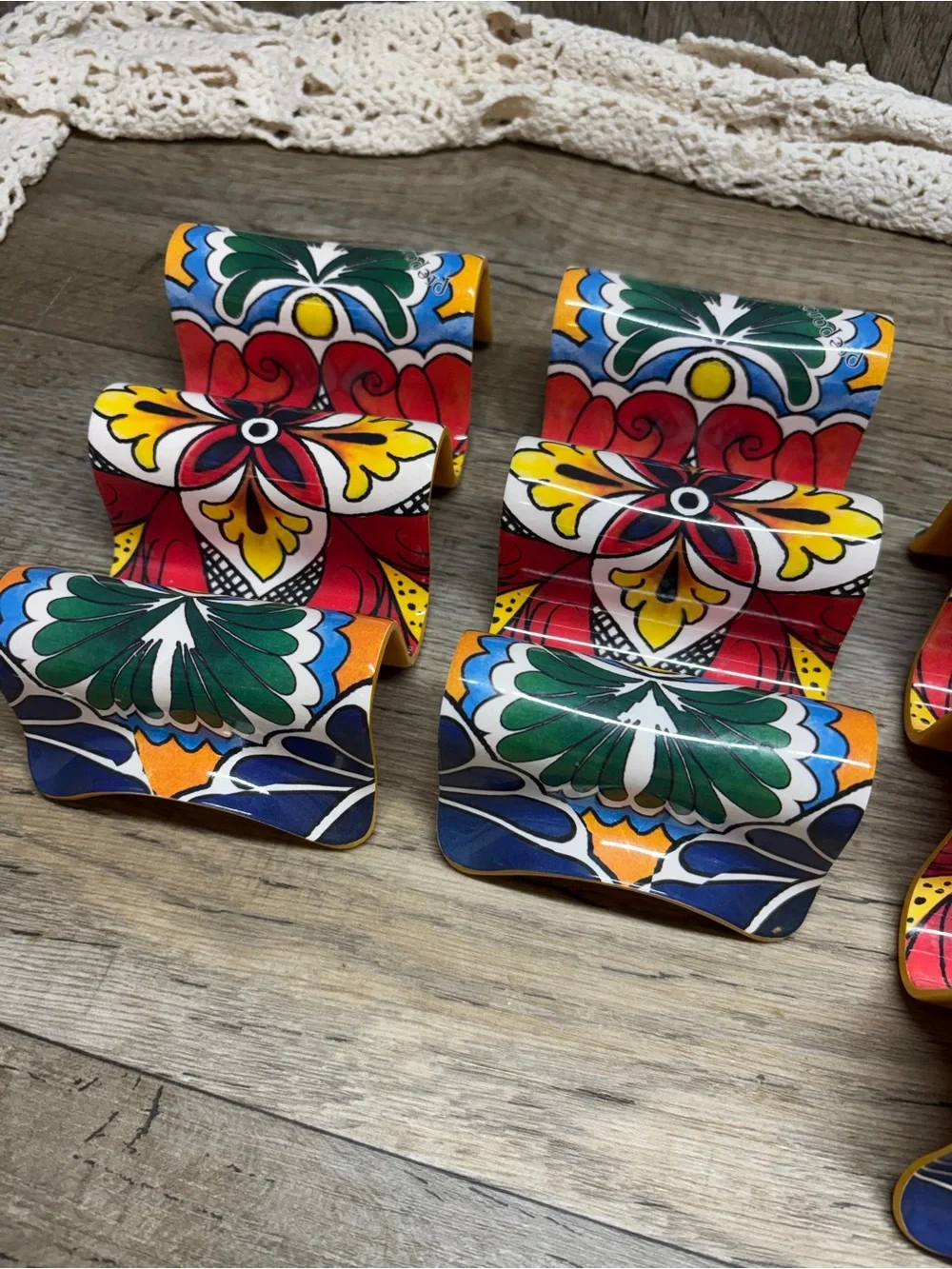 4PC SET of PREPARA MELAMINE TACO RACKS/STANDS - Reversible, Multicolor